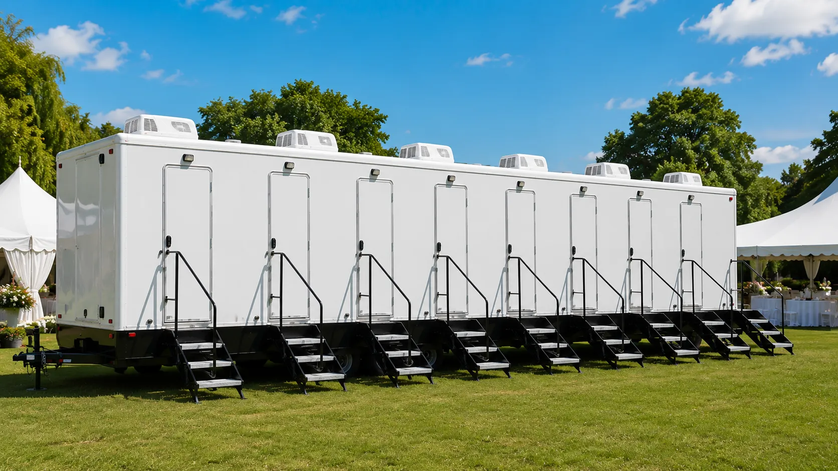 8 Stall Restroom Trailer in Sterling Heights, MI